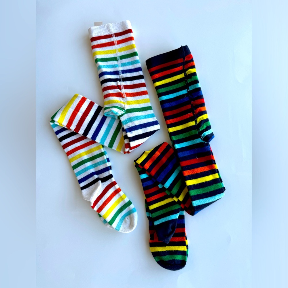 PRIMARY Kids Cotton Striped Stockings - Size 4-6